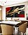 Duo de Quadros Quadrados Arte Vermelho Preto Dourado Efeito Pintura Abstrato Canvas Moldura - Imagem 3