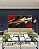 Duo de Quadros Quadrados Arte Vermelho Preto Dourado Efeito Pintura Abstrato Canvas Moldura - Imagem 1