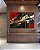 Trio de Quadros Estilizados Arte Vermelho Preto Dourado Efeito Pintura Abstrato Canvas Moldura - Imagem 5