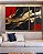 Trio de Quadros Estilizados Arte Vermelho Preto Dourado Efeito Pintura Abstrato Canvas Moldura - Imagem 3