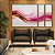 Trio de Quadros Estilizados Arte Fluida Rosa Dourado Abstrato Ondas Canvas Com Moldura - Imagem 1
