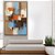 Quadro Vertical Abstrato Efeito Pintura Cores Marrom Laranja Azul Canvas Moldura - Imagem 4