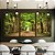 Trio de Quadros Estrada com Natureza Floresta Árvores Folhas Verdes Arte Canvas Moldura - Imagem 3