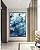 Quadro Vertical Abstrato Azul Dourado efeito Mármore Arte Canvas Moldura - Imagem 1