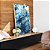 Quadro Vertical Abstrato Azul Dourado efeito Mármore Arte Canvas Moldura - Imagem 3
