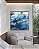 Quadro Quadrado Abstrato Azul Dourado efeito Mármore Arte Canvas Moldura - Imagem 5