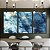 Trio de Quadros Abstrato Azul Dourado efeito Mármore Arte Canvas Moldura - Imagem 2