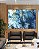 Duo de Quadros Abstrato Azul Dourado efeito Mármore Arte Canvas Moldura - Imagem 1