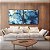 Duo de Quadros Quadrados Abstrato Azul Dourado efeito Mármore Arte Canvas Moldura - Imagem 3