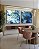 Duo de Quadros Quadrados Abstrato Azul Dourado efeito Mármore Arte Canvas Moldura - Imagem 1