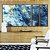 Trio de Quadros Estilizados Abstrato Azul Dourado efeito Mármore Arte Canvas Moldura - Imagem 2