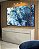 Trio de Quadros Estilizados Abstrato Azul Dourado efeito Mármore Arte Canvas Moldura - Imagem 1