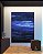 Quadro Vertical Abstrato tons de Azul Efeito Pintura Arte Canvas Moldura - Imagem 1