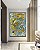 Quadro Vertical Abstrato Turquesa Dourado Arte Fluida Canvas Moldura - Imagem 2