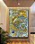 Quadro Vertical Abstrato Turquesa Dourado Arte Fluida Canvas Moldura - Imagem 3