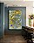 Quadro Vertical Abstrato Turquesa Dourado Arte Fluida Canvas Moldura - Imagem 5