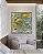 Quadro Quadrado Abstrato Turquesa Dourado Arte Fluida Canvas Moldura - Imagem 1