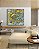 Quadro Quadrado Abstrato Turquesa Dourado Arte Fluida Canvas Moldura - Imagem 2
