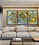 Trio de Quadros Abstrato Turquesa Dourado Arte Fluida Canvas Moldura - Imagem 5