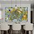Duo de Quadros Abstrato Turquesa Dourado Arte Fluida Canvas Moldura - Imagem 2