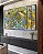 Trio de Quadros Estilizados Abstrato Turquesa Dourado Arte Fluida Canvas Moldura - Imagem 1
