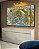 Trio de Quadros Estilizados Abstrato Turquesa Dourado Arte Fluida Canvas Moldura - Imagem 3