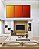 Trio de Quadros Abstrato Degradê Cores Amarelo Laranja Arte Canvas Moldura - Imagem 3