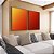 Duo de Quadros Abstrato Degradê Cores Amarelo Laranja Arte Canvas Moldura - Imagem 1