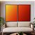 Duo de Quadros Abstrato Degradê Cores Amarelo Laranja Arte Canvas Moldura - Imagem 3