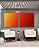 Duo de Quadros Quadrados Abstrato Degradê Cores Amarelo Laranja Arte Canvas Moldura - Imagem 5