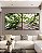 Duo de Quadros Quadrados Árvore Folhas Verdes Trono Céu Claro Canvas Moldura - Imagem 1