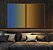 Duo de Quadros Abstrato Degradê Azul Ocre Marrom Arte Canvas Moldura - Imagem 2