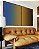 Duo de Quadros Abstrato Degradê Azul Ocre Marrom Arte Canvas Moldura - Imagem 3