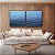 Duo de Quadros Quadrados Mar Alto Oceano Azul Vivo Natureza Arte Canvas Moldura - Imagem 2