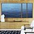 Trio de Quadros Estilizados Mar Alto Oceano Azul Vivo Natureza Arte Canvas Moldura - Imagem 5