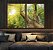 Duo de Quadros Copa de Árvore Natureza Luzes do Sol Folhas Verdes Arte Canvas Moldura - Imagem 4