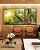 Trio de Quadros Estilizados Copa de Árvore Natureza Luzes do Sol Folhas Verdes Arte Canvas Moldura - Imagem 4