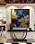Quadro Quadrado Abstrato Azul Dourado Preto Efeito Pintura Arte Canvas Moldura - Imagem 4