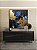 Quadro Quadrado Abstrato Azul Dourado Preto Efeito Pintura Arte Canvas Moldura - Imagem 5