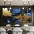 Trio de Quadros Abstrato Azul Dourado Preto Efeito Pintura Arte Canvas Moldura - Imagem 5