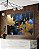 Duo de Quadros Abstrato Azul Dourado Preto Efeito Pintura Arte Canvas Moldura - Imagem 5