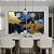 Duo de Quadros Abstrato Azul Dourado Preto Efeito Pintura Arte Canvas Moldura - Imagem 4