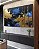 Trio de Quadros Estilizados Abstrato Azul Dourado Preto Efeito Pintura Arte Canvas Moldura - Imagem 1