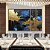 Trio de Quadros Estilizados Abstrato Azul Dourado Preto Efeito Pintura Arte Canvas Moldura - Imagem 2