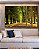 Trio de Quadros Estilizados Estrada Árvores Natureza Banco Calmaria Arte Canvas Moldura - Imagem 5
