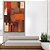 Quadro Vertical Abstrato Vermelho Laranja Marrom com Efeito Arte Canvas Moldura - Imagem 4