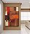 Quadro Vertical Abstrato Vermelho Laranja Marrom com Efeito Arte Canvas Moldura - Imagem 1