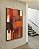 Quadro Vertical Abstrato Vermelho Laranja Marrom com Efeito Arte Canvas Moldura - Imagem 5