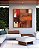 Quadro Quadrado Abstrato Vermelho Laranja Marrom com Efeito Arte Canvas Moldura - Imagem 5