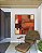Quadro Quadrado Abstrato Vermelho Laranja Marrom com Efeito Arte Canvas Moldura - Imagem 4